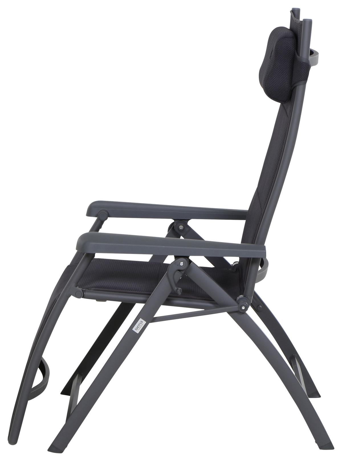 Garten-Relaxliegel Klappbar Aluminium - Anthrazit, KONVENTIONELL, Textil/Metall (69/124/84cm) - Siena Garden
