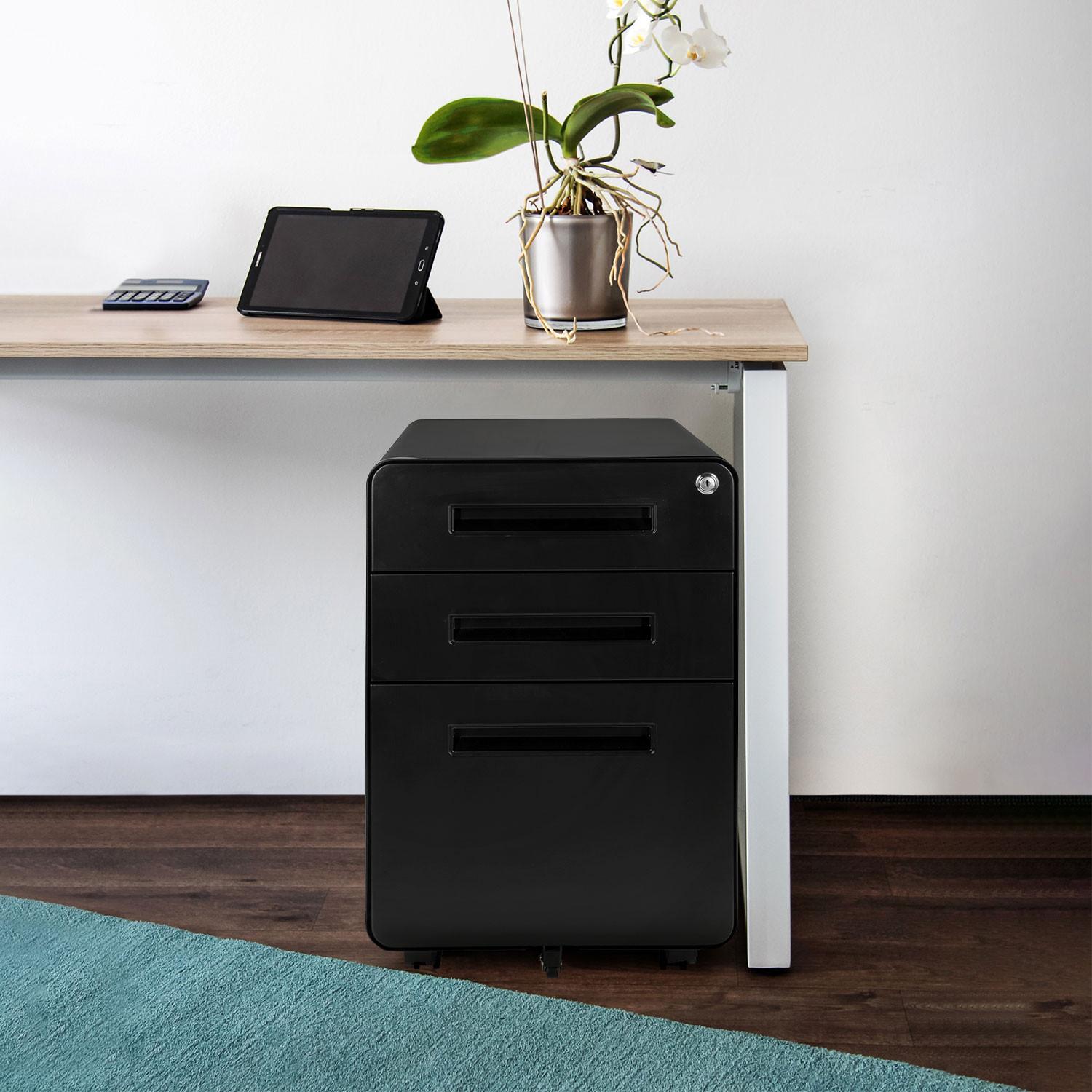 Rollcontainer Color Plus I Schwarz - Schwarz, MODERN, Kunststoff/Metall (40/60/50cm) - MID.YOU