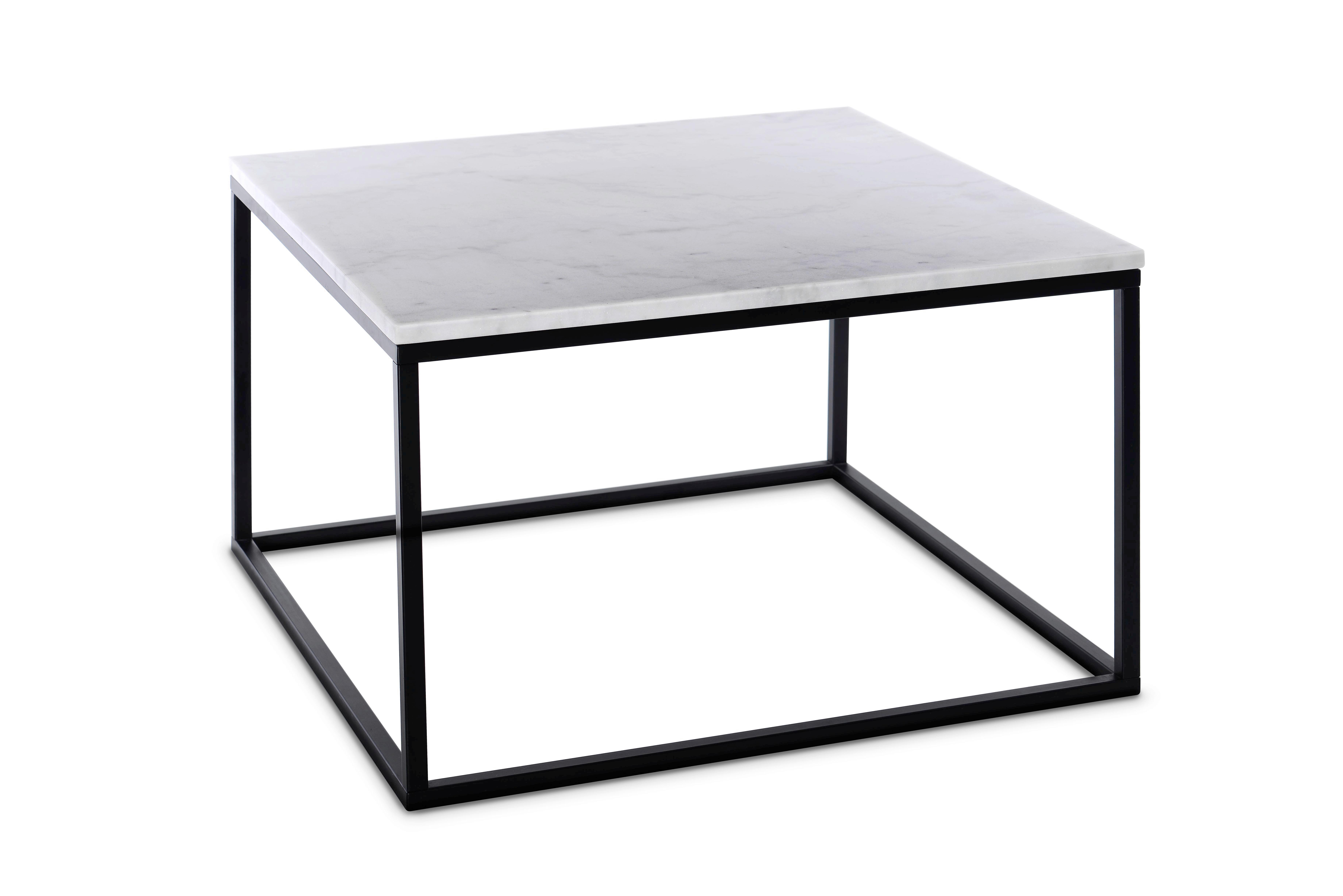 COUCHTISCH Marmor B: 75cm - Schwarz/Weiß, Design, Stein/Metall (75/75/48cm) - MID.YOU