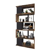 REGÁL LEGO - barva starého dubu/antracitová, Moderní, kompozitní dřevo (80/175,3/33cm)