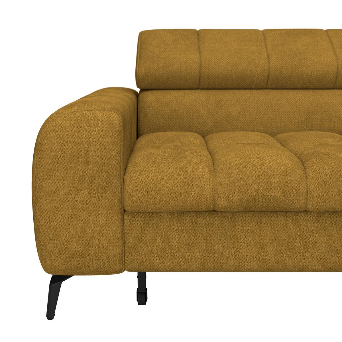 Ecksofa Volf Rechts New Terracotta, S: 261x203 cm - Terracotta/Schwarz, Trend, Kunststoff/Textil (261/203cm)