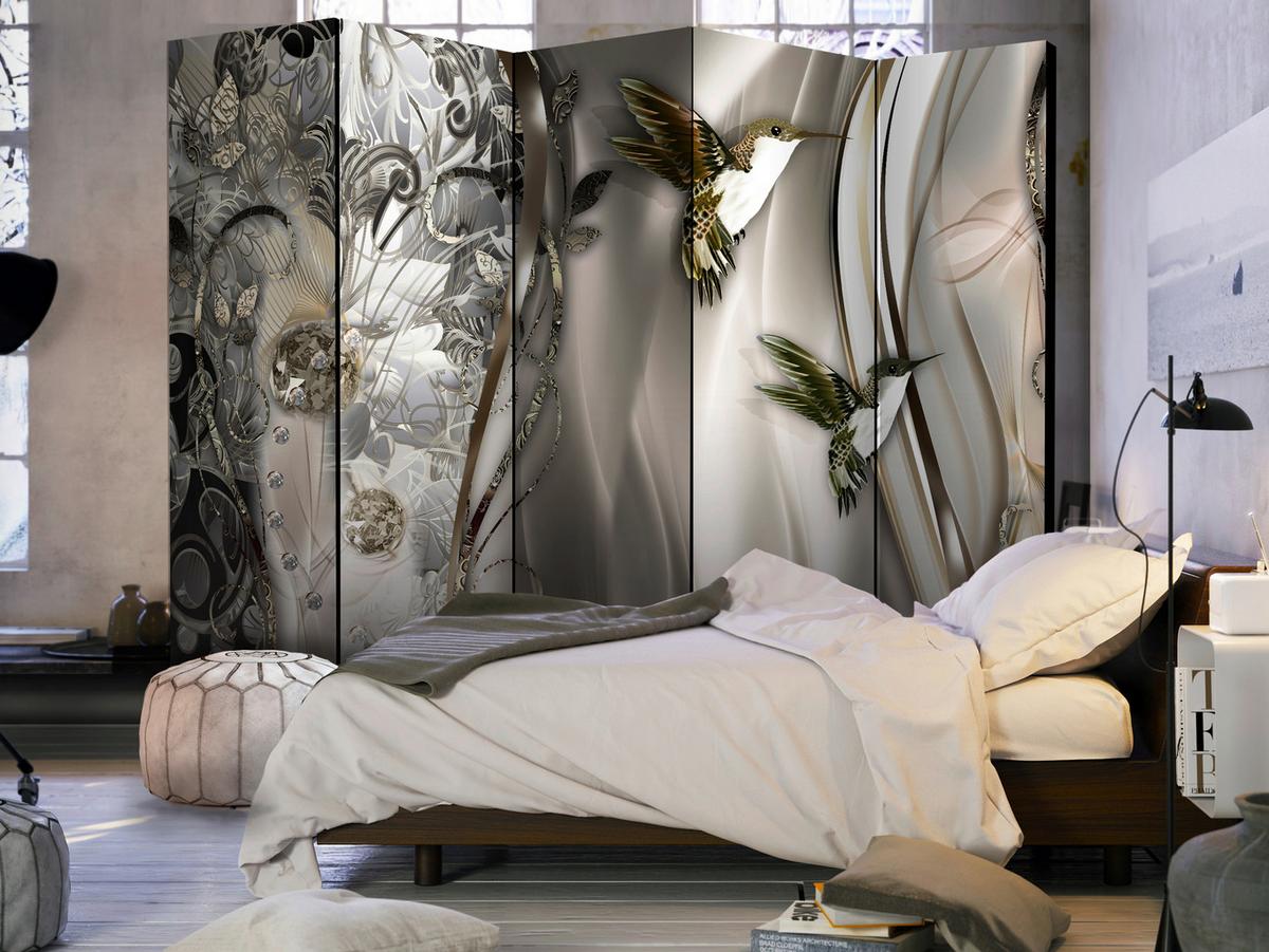Paravent Grau Beige B: 225 Cm - Beige/Grau, Basics, Holz/Textil (225/172/3cm) - artgeist