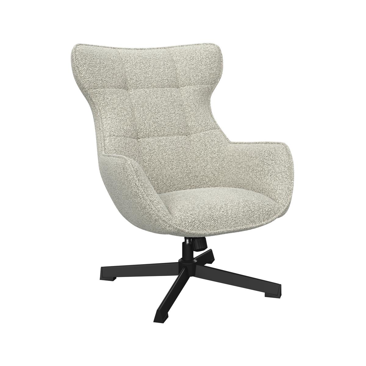 Relaxsessel Bogota beige, 360° drehbar - Beige/Schwarz, MODERN, Textil/Metall (76/101/86cm) - Luca Bessoni