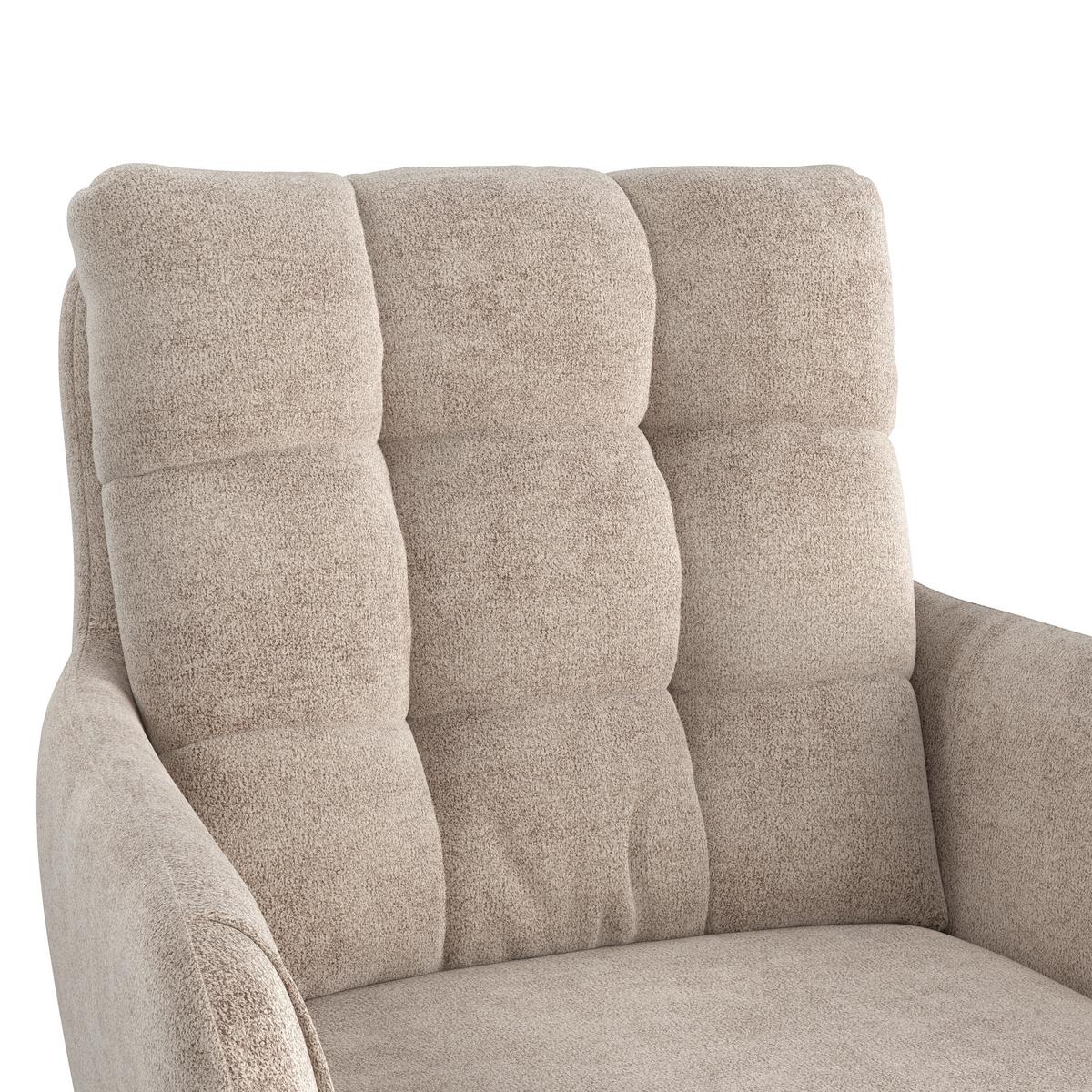 Armlehnstuhl Susan Braun Schwarz/Sitzfläche 360°drehbar - Schwarz/Braun, KONVENTIONELL, Holz/Textil (59/90/66cm)