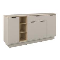 Sideboard Darius Eiche Artisan/Kashmir,B:171cm - Kaschmir/Schwarz, Trend, Holzwerkstoff (171,4/87,4/37cm)