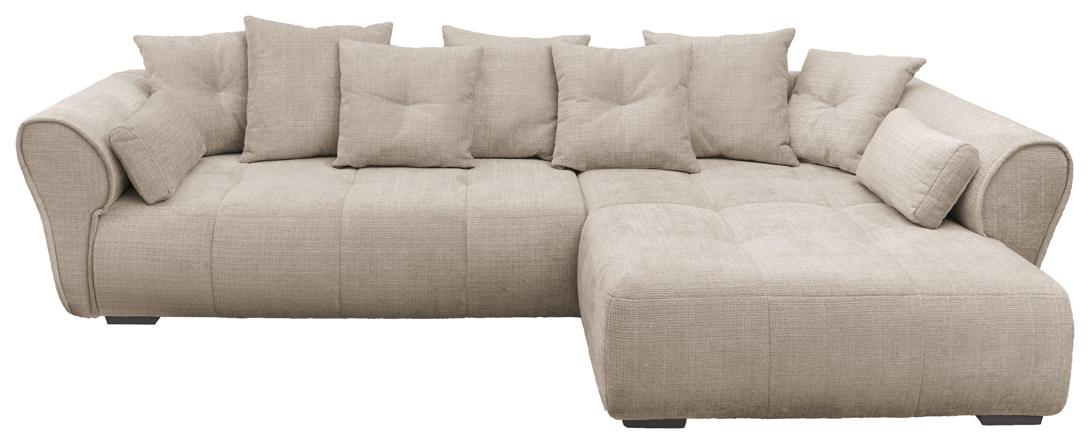 Ecksofa Riska Taupe S: 330x197 cm - Taupe/Schwarz, KONVENTIONELL, Textil (330/197cm) - MID.YOU
