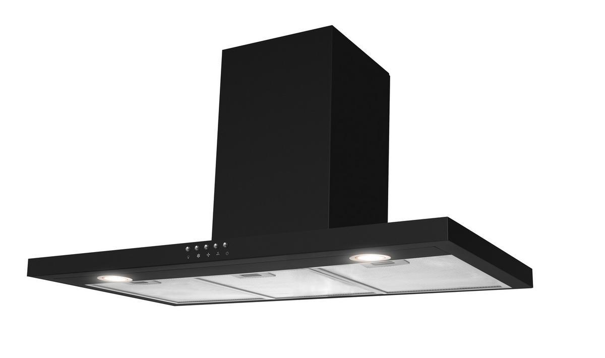 Dunstabzugshaube Schwarz Matt Bxhxt: Ca. 90x53,5-101,5x50 Cm - Design, Metall (90/53,5-101,5/50cm) - Amica