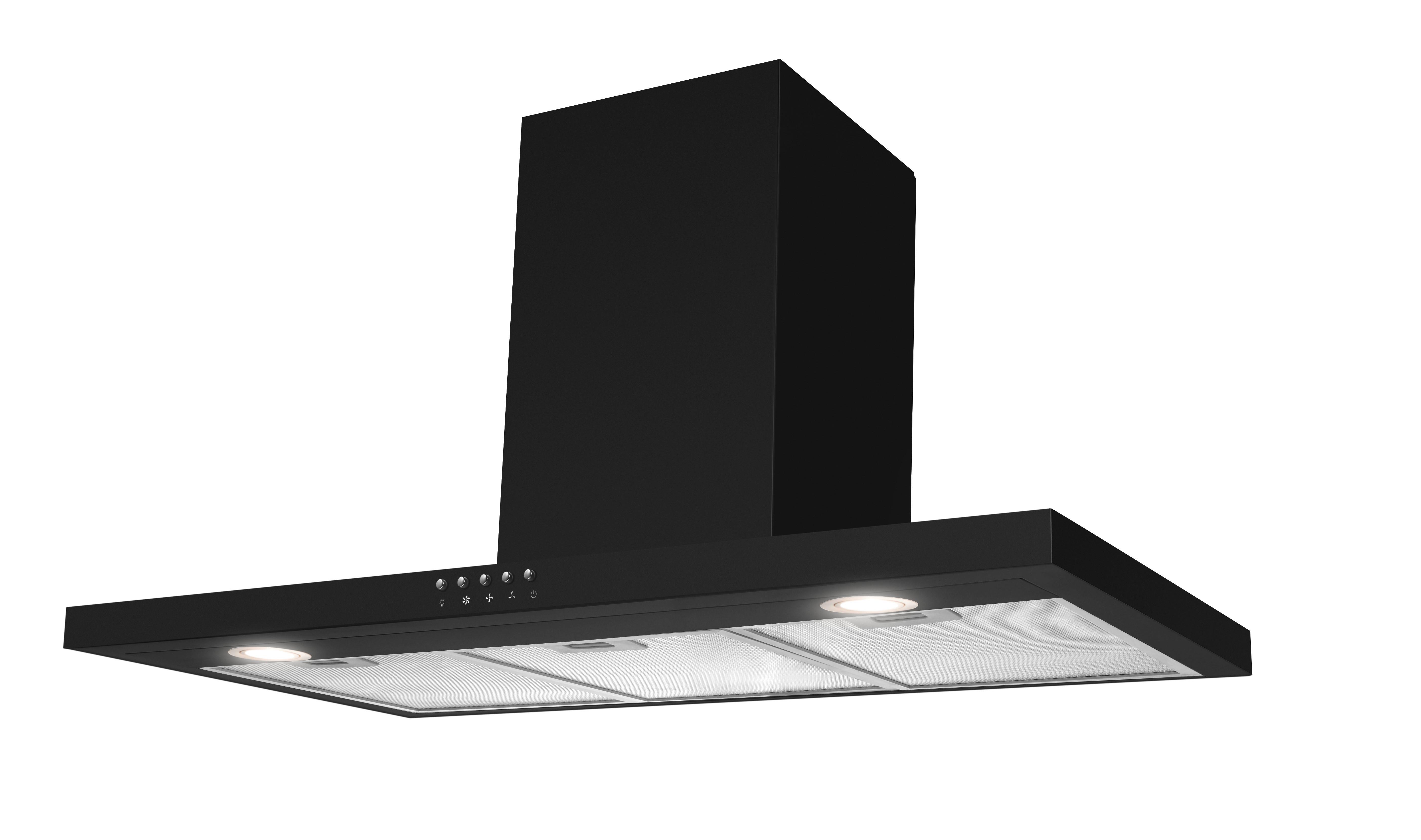 Dunstabzugshaube Schwarz Matt Bxhxt: Ca. 90x53,5-101,5x50 Cm