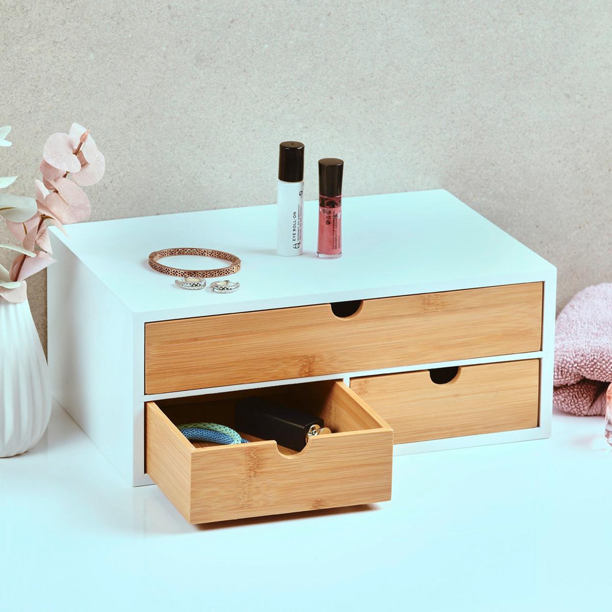 Organizer Weiß, Naturfarben L: 33 cm - Naturfarben/Weiß, Basics, Naturmaterialien/Holzwerkstoff (33/21/14cm) - Kesper