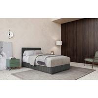 Boxbett Mit Topper & Bettkasten 90x200 Cm Beetle - Chromfarben/Grau, Holzwerkstoff/Textil (90/200cm) - MID.YOU