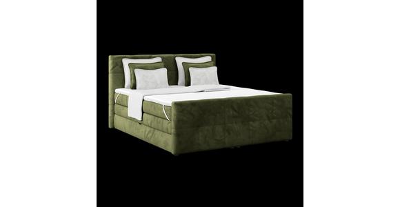 Boxspringbett mit Topper und Bettkasten 180x200 cm Medino - Dunkelgrün, KONVENTIONELL, Holz/Holzwerkstoff (180/200cm) - Luca Bessoni