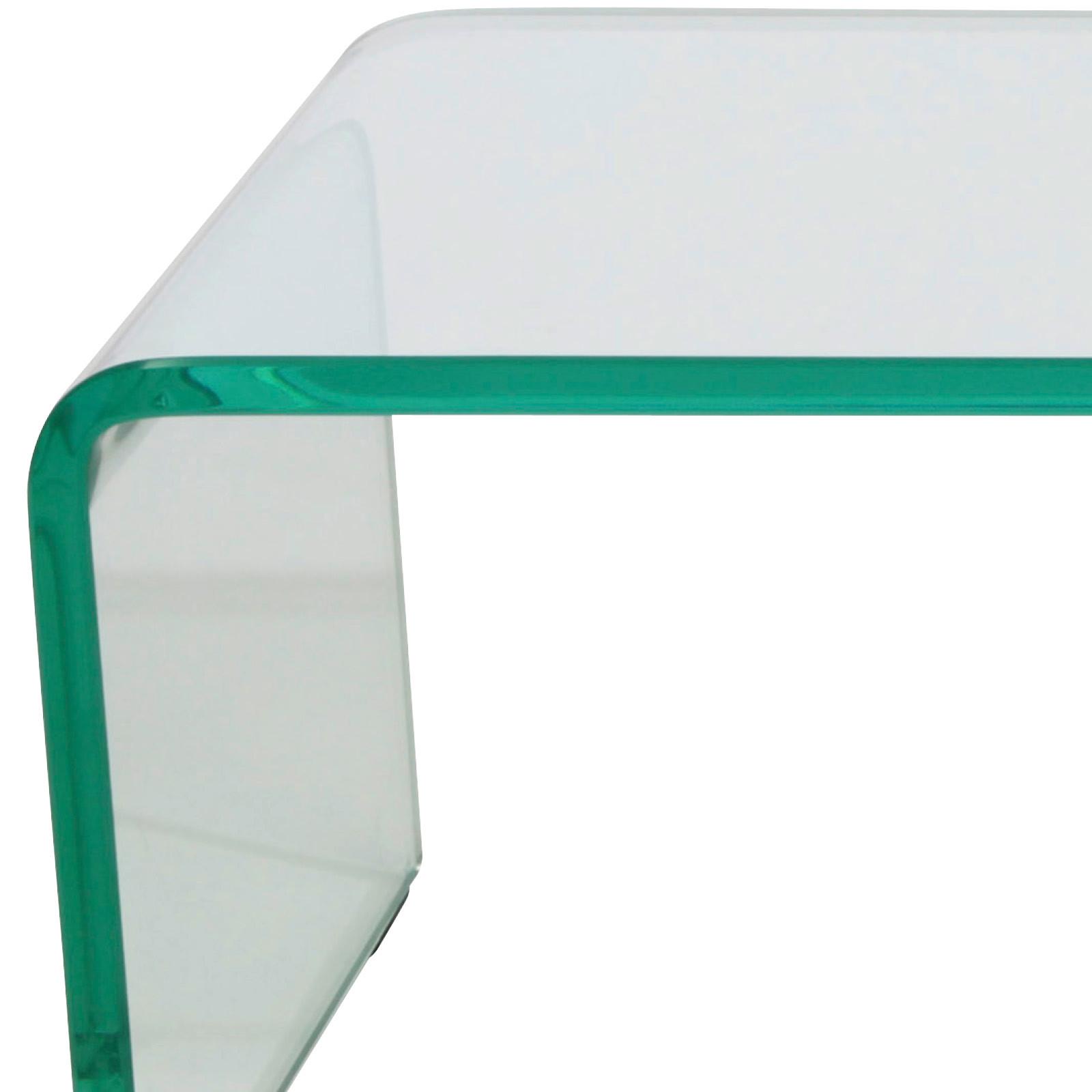 TV-Aufsatz HAGEN aus Glas, abgerundete Kante