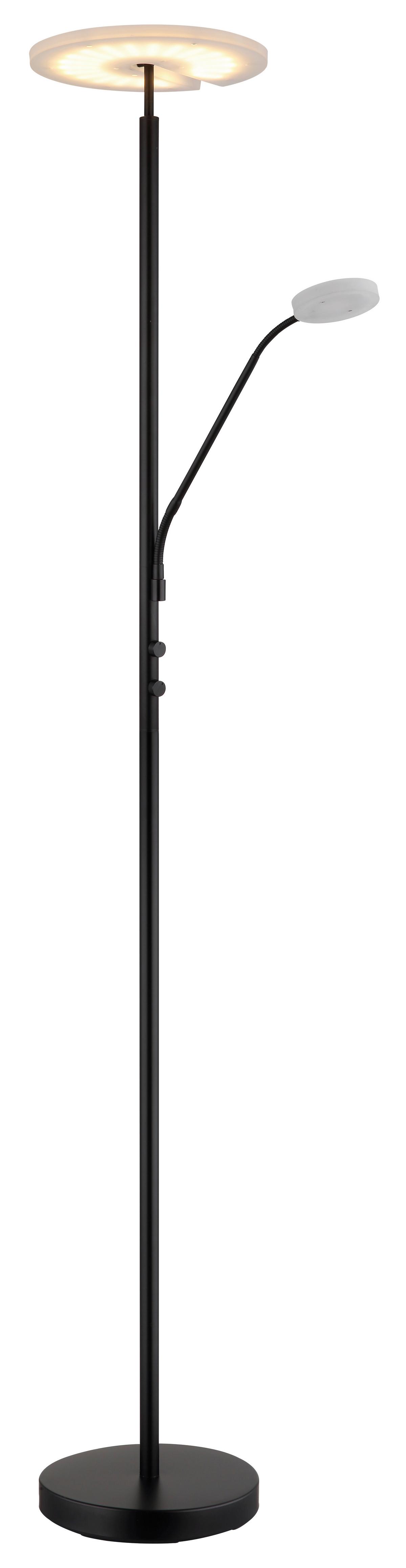 LED-Stehleuchte Stanford Klar Schwarz D: 30 cm - Klar/Schwarz, Design, Kunststoff/Metall (30/180cm) - Globo