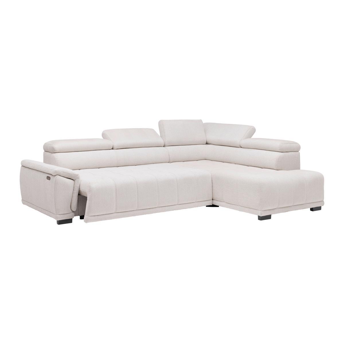 Rohová sedačka GRINALDI, pravá, sivobiela - čierna/sivobiela, Modern, textil/plast (283/206cm) - Premium Living