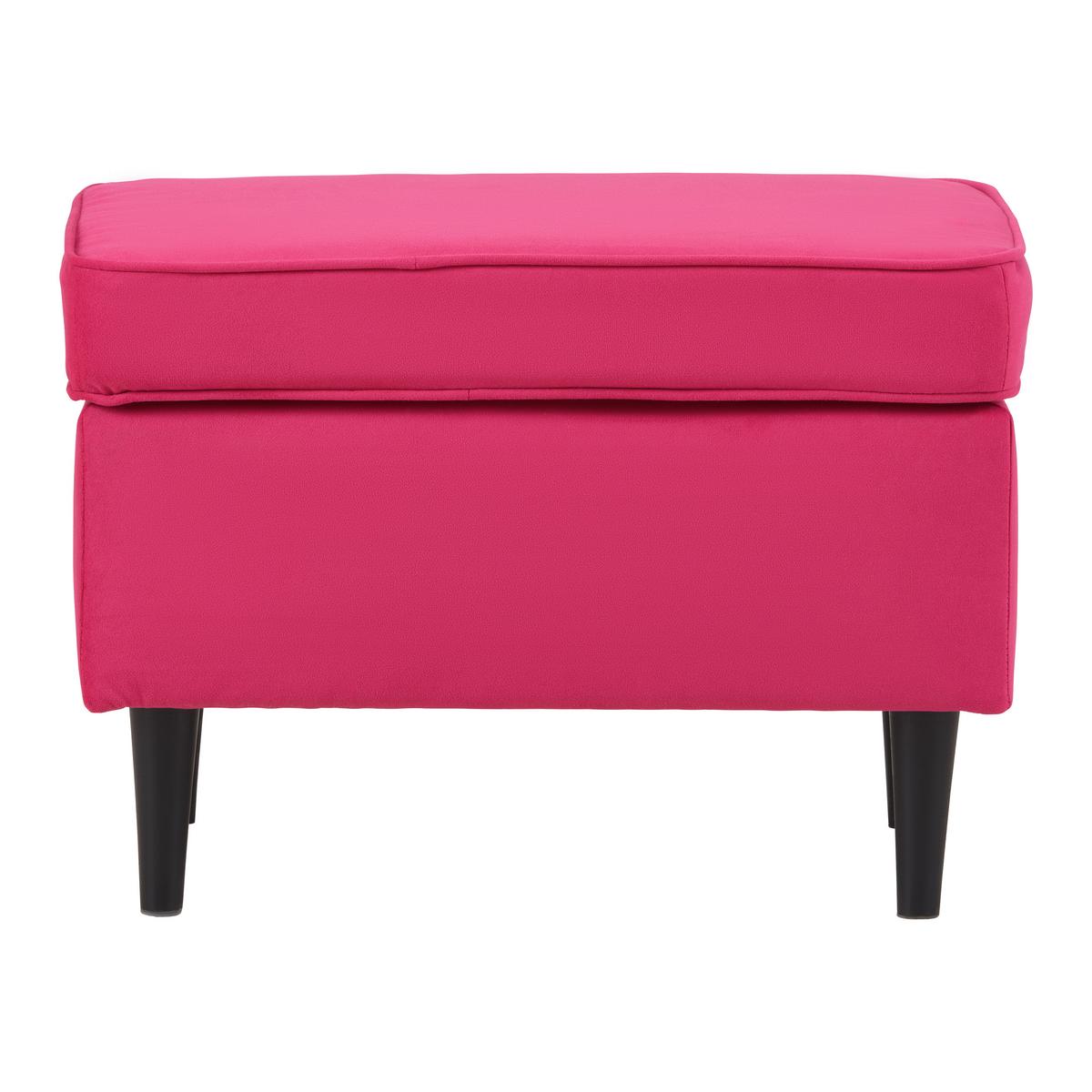 Taburetka OSKAR, ružový velúr - čierna/pink, drevo/kompozitné drevo (63/43/42cm) - Mömax