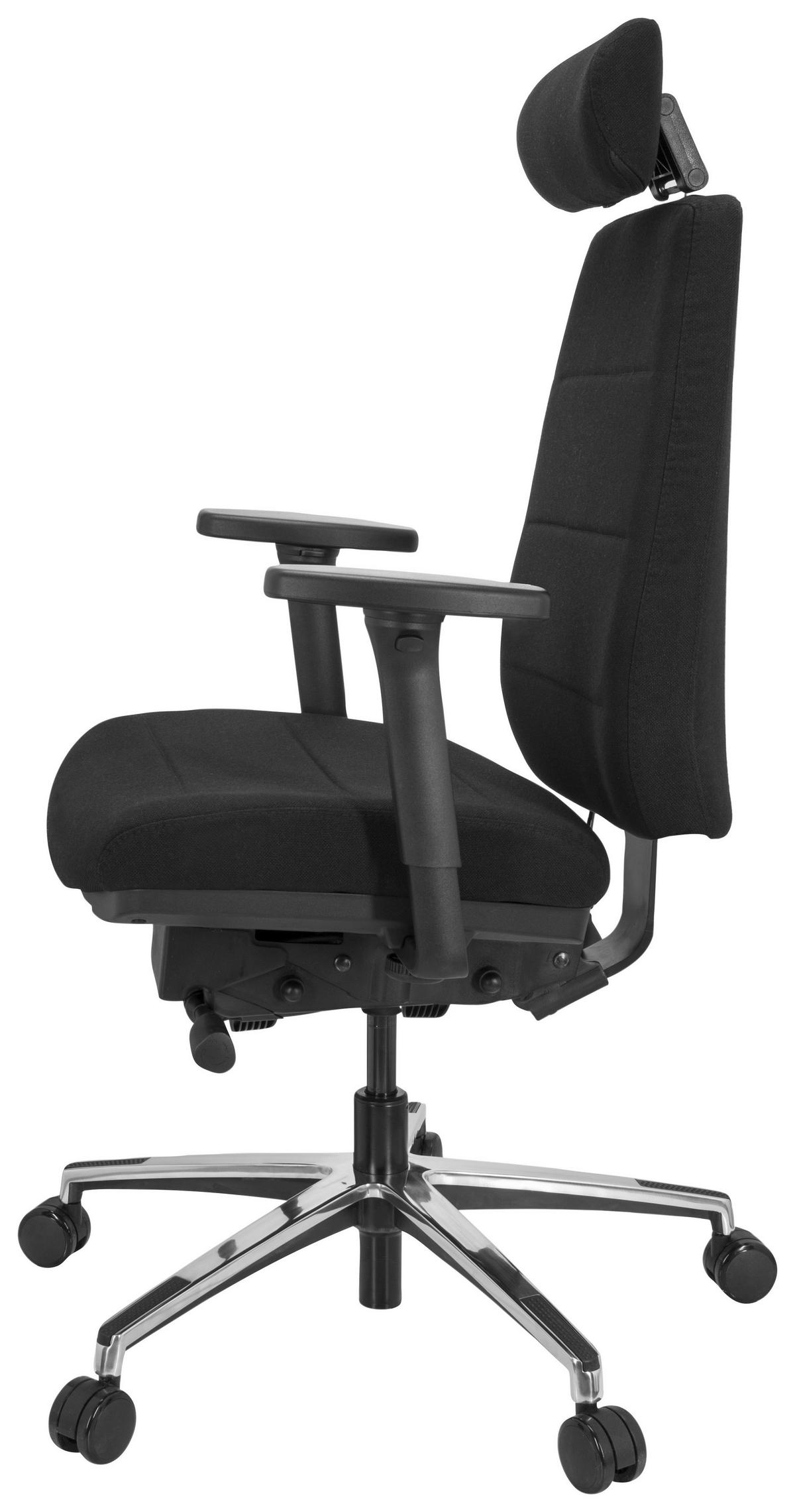 Bürostuhl Phoenix Pro Schwarz Bis 120 Kg - Silberfarben/Schwarz, Basics, Kunststoff/Textil (70/113/56cm) - MID.YOU