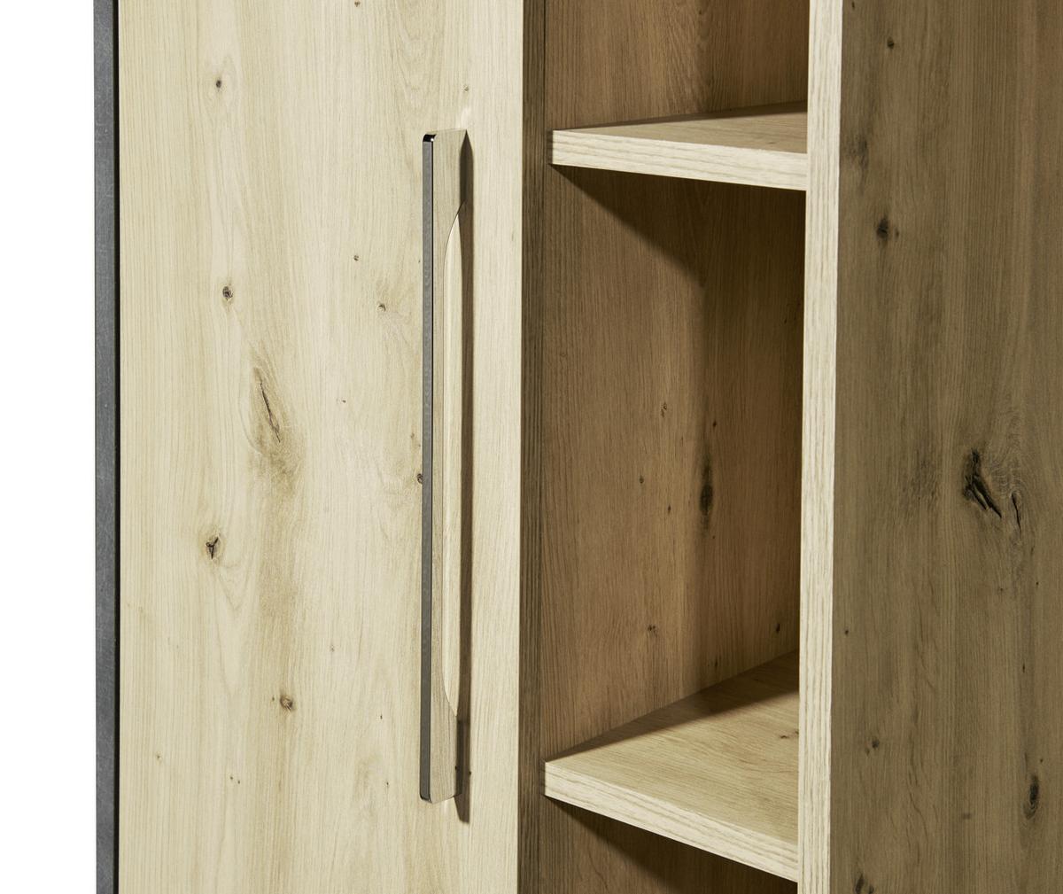 Hochschrank Nathan Bxh: 50x160 Cm Anthrazit/eiche Dekor - Anthrazit/Eiche Artisan, KONVENTIONELL, Holzwerkstoff (50/160/31cm) - MID.YOU