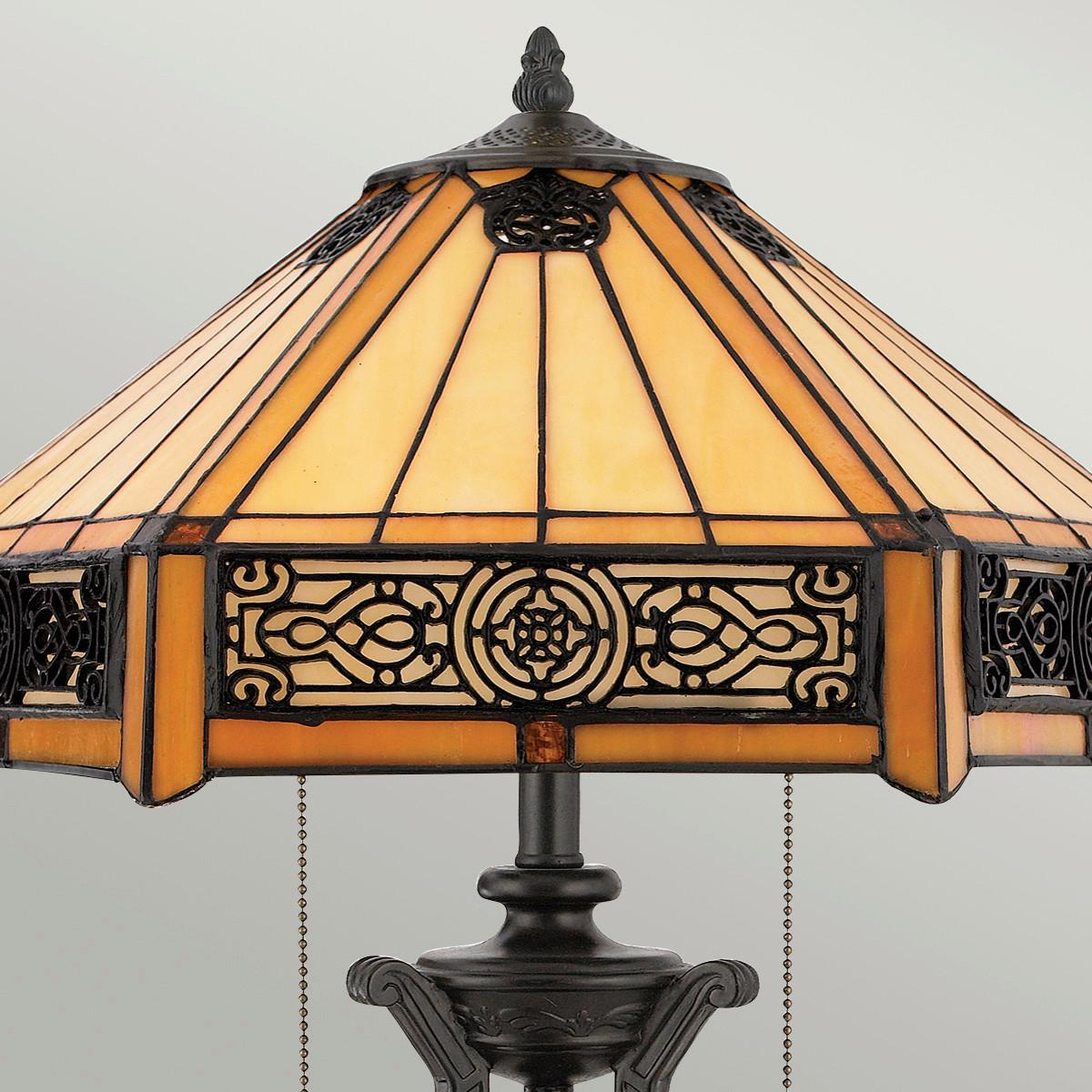 Tischlampe Indus Bronzefarben Qz-Indus-Tl Tiffany - Bronzefarben, KONVENTIONELL, Glas/Metall (58,4/40,6/40,6cm) - Elstead Lighting