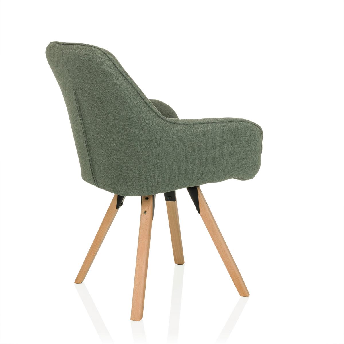 Armlehnstuhl Scandi Ted Mintgrau B: 56 cm - Mintgrau/Buchefarben, MODERN, Holz/Textil (56/84/62cm) - MID.YOU