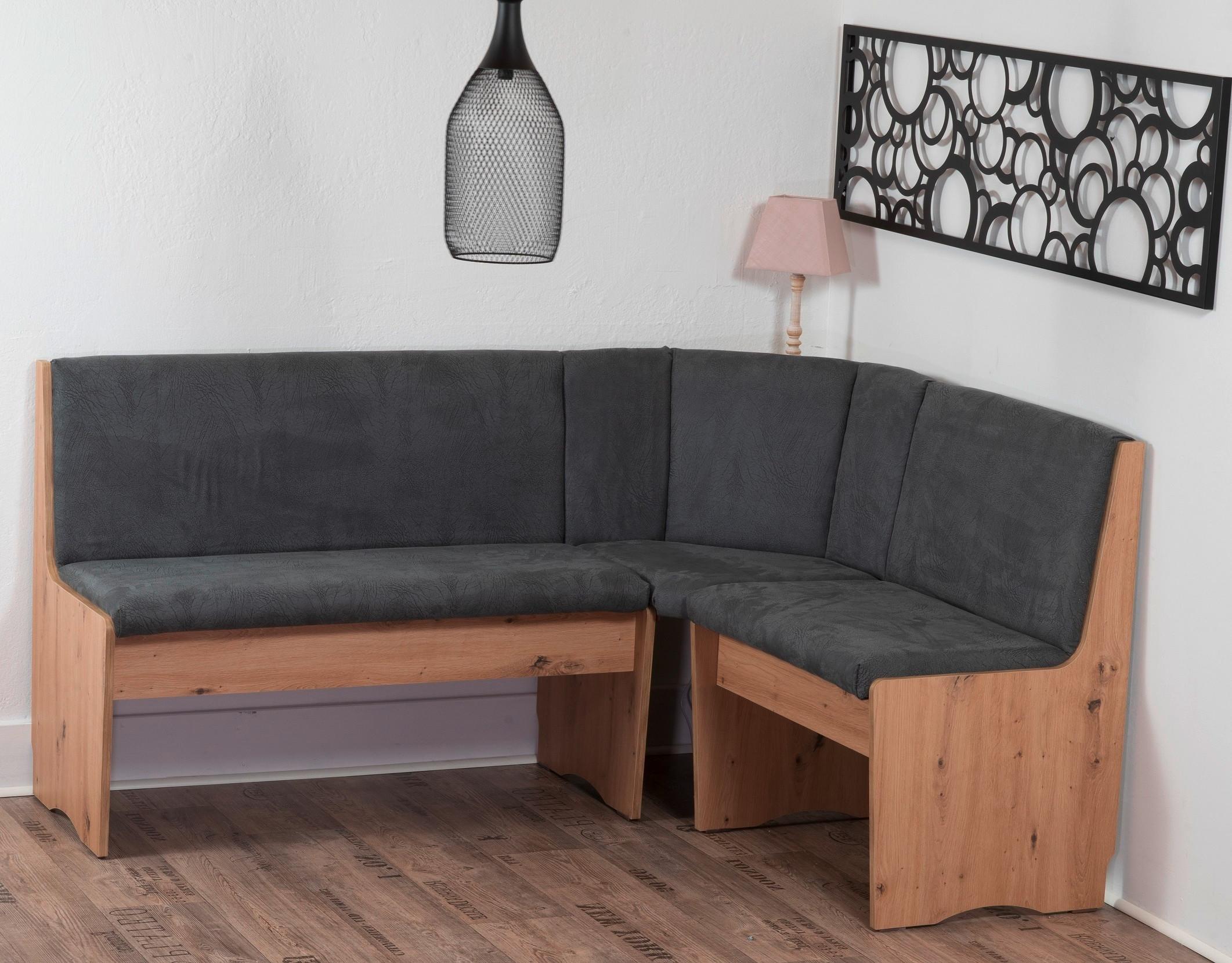 Eckbank Duisburg Titanic Grau, Eiche B: 165 cm - Eiche Artisan/Grau, KONVENTIONELL, Holzwerkstoff/Textil (165/89/125cm) - MID.YOU