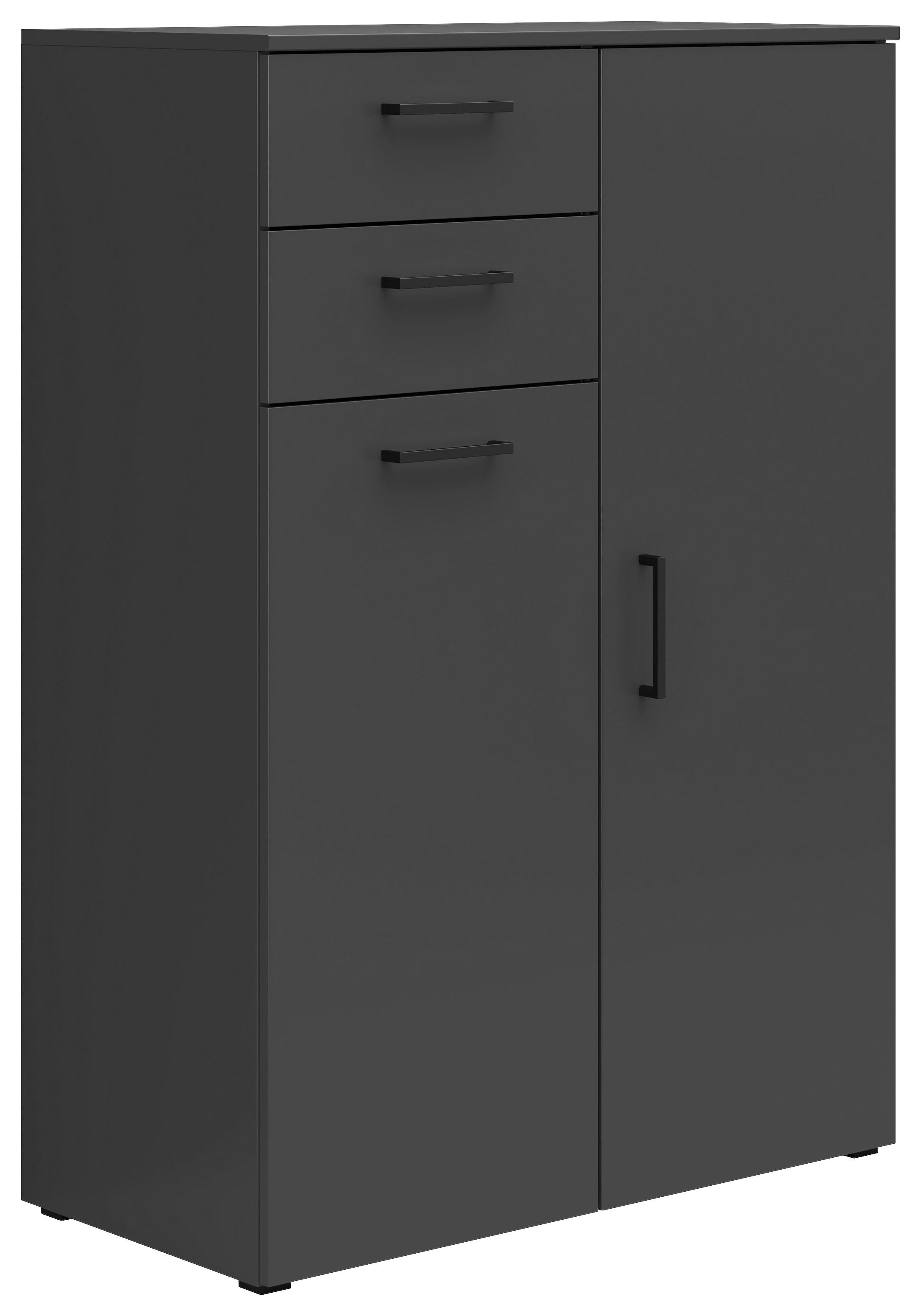 Komoda MULTISTAURAUM, š: 80cm - čierna/grafitová, Modern, kompozitné drevo/plast (80/115/40cm)