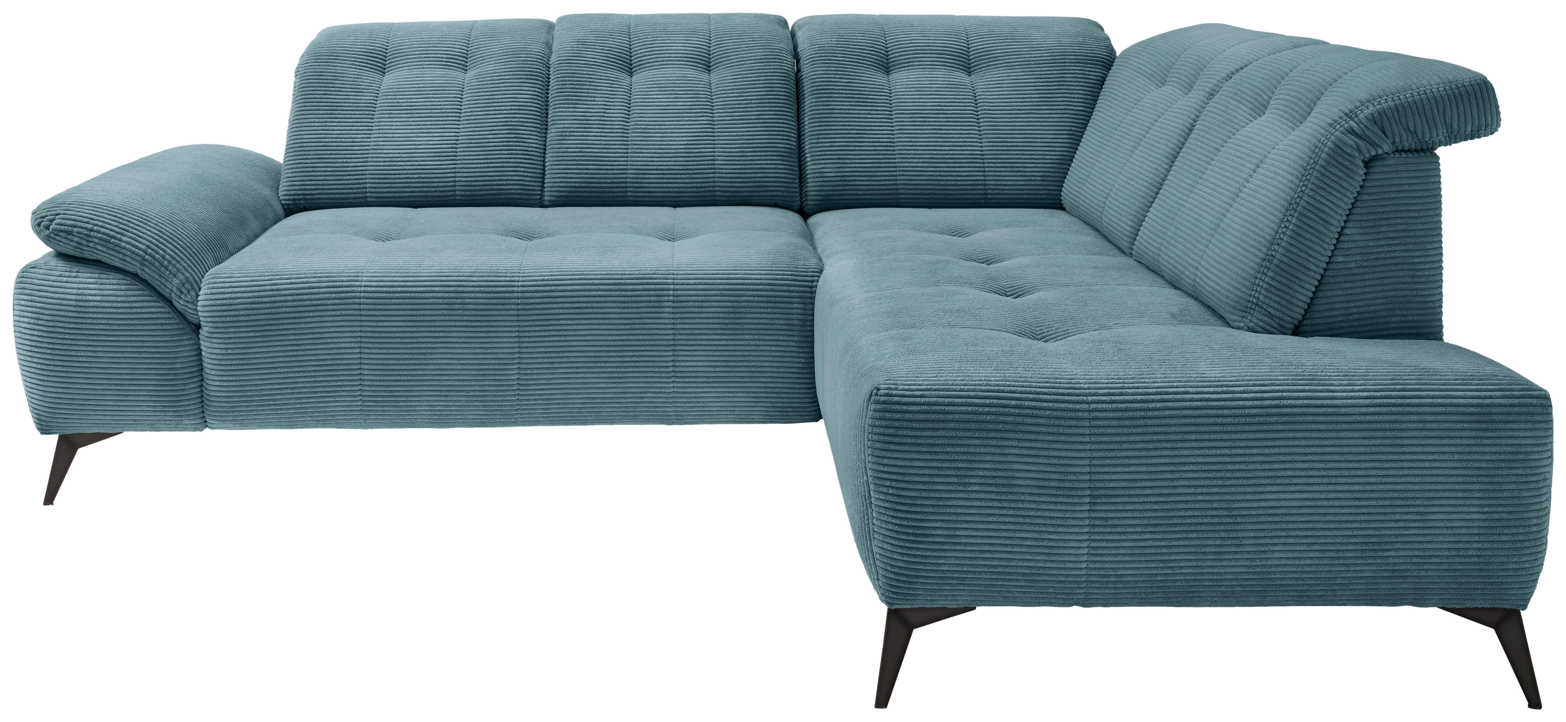 ECKSOFA Fiore, Petrol S: 272x200 cm - Petrol/Schwarz, MODERN, Textil (272/200cm) - Livetastic