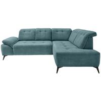 ECKSOFA Fiore, Petrol S: 272x200 cm - Petrol/Schwarz, MODERN, Textil (272/200cm) - Livetastic
