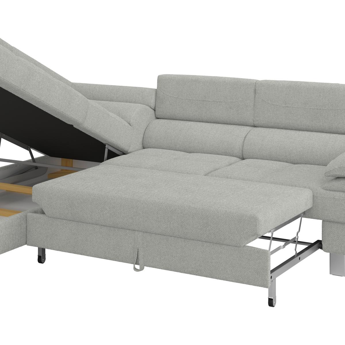 Ecksofa Savona - Hellgrau, MODERN, Textil (230/270cm) - Ondega
