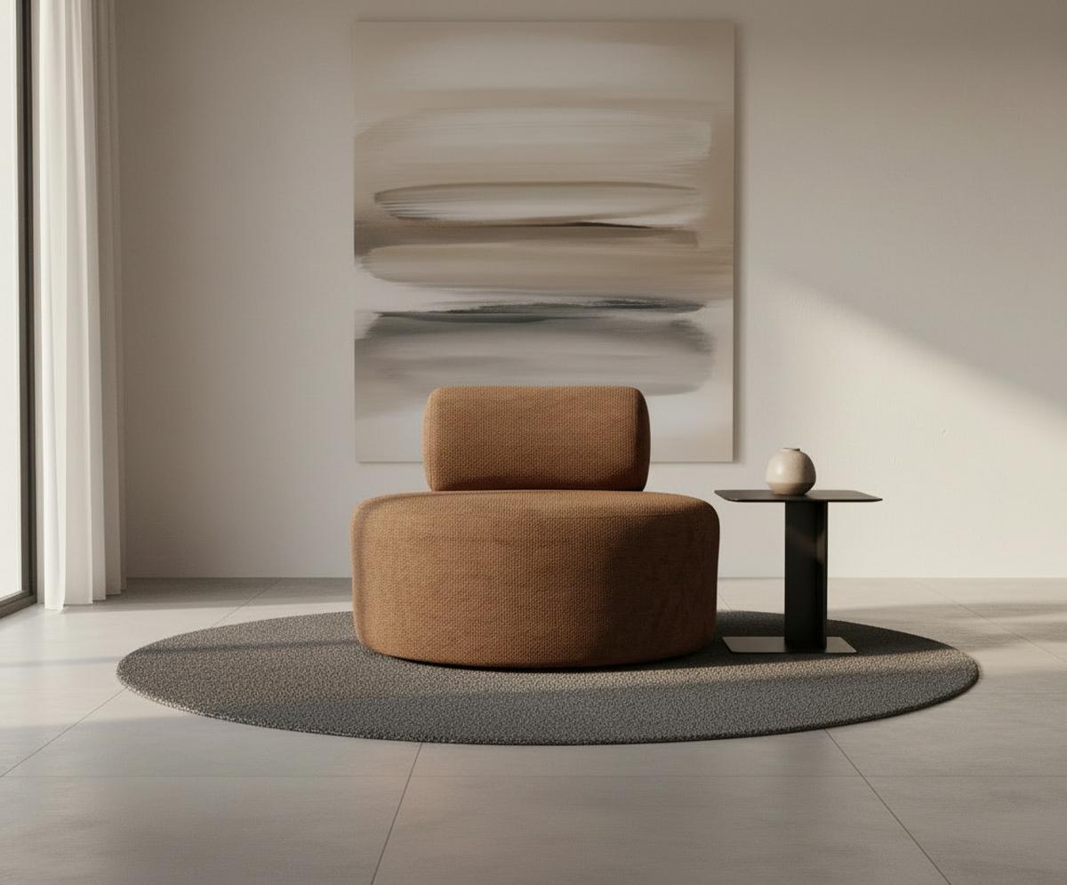 Relaxsessel Moss Terracotta B: 88 Cm - Terracotta/Schwarz, Basics, Textil (88/70/88cm) - Livetastic