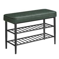 Schuhbank Schwarz, Waldgrün B: 80 Cm - Waldgrün/Schwarz, Trend, Textil/Metall (80/50/30cm) - MID.YOU