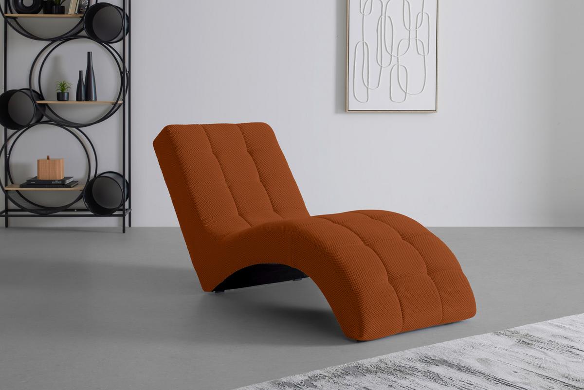 Relaxačné ležadlo LAVANDA, marhuľová, max. 120 kg - marhuľová/čierna, Modern, textil/plast (68/80/167cm) - Mömax