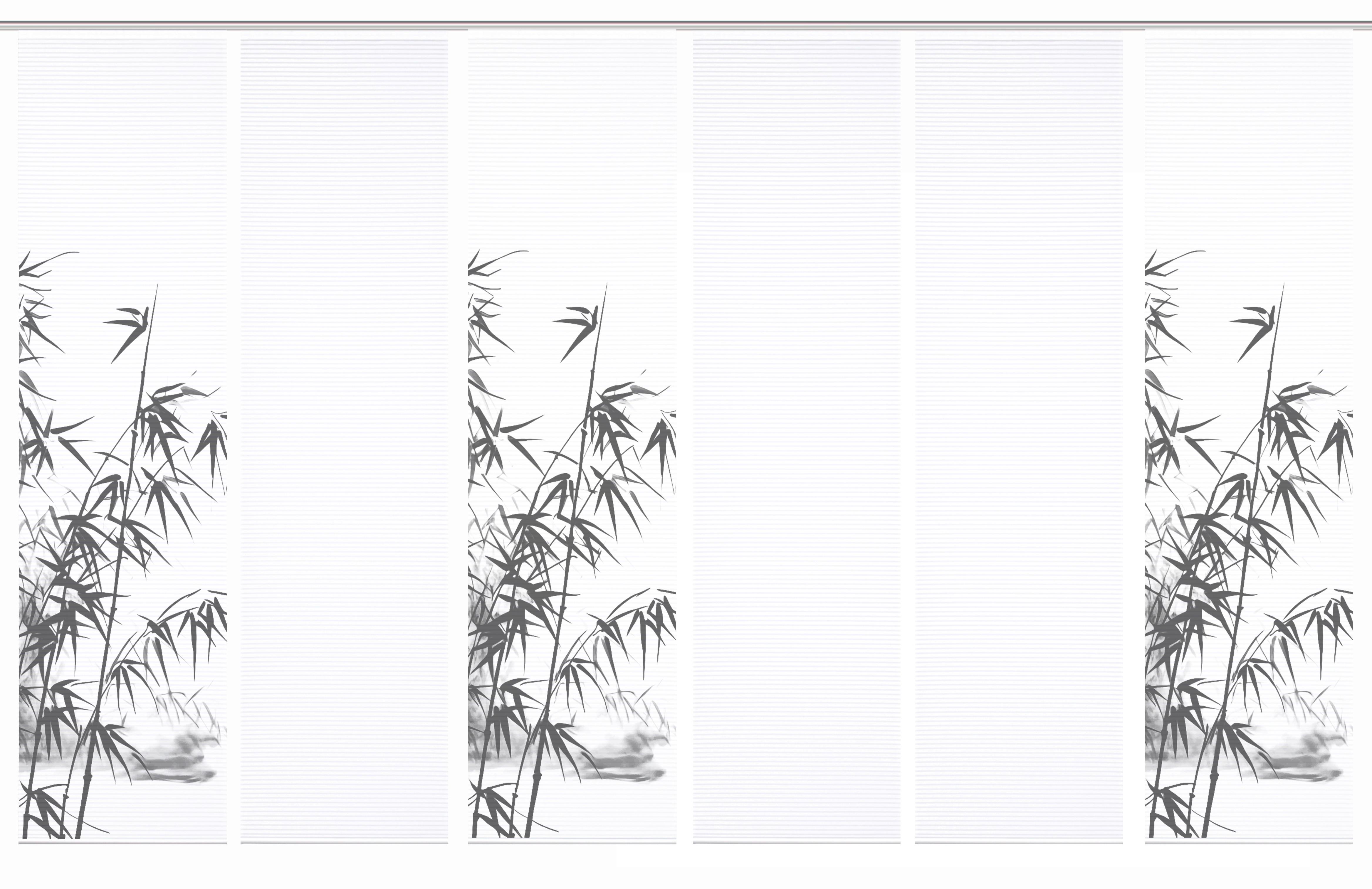 Flächenvorhang Rufus 6er Set - Grau Hochglanz/Weiß, Natur, Textil (60/245cm)