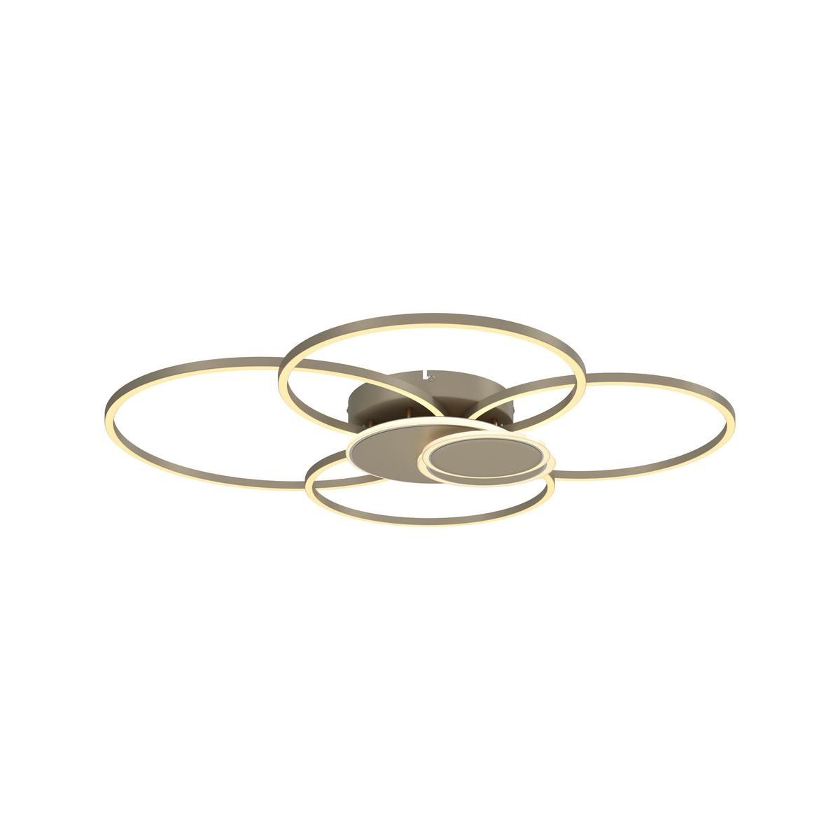 LED-Deckenleuchte CHIARA - Chromfarben/Champagner, Basics, Kunststoff/Metall (91/81/9,5cm) - Luca Bessoni