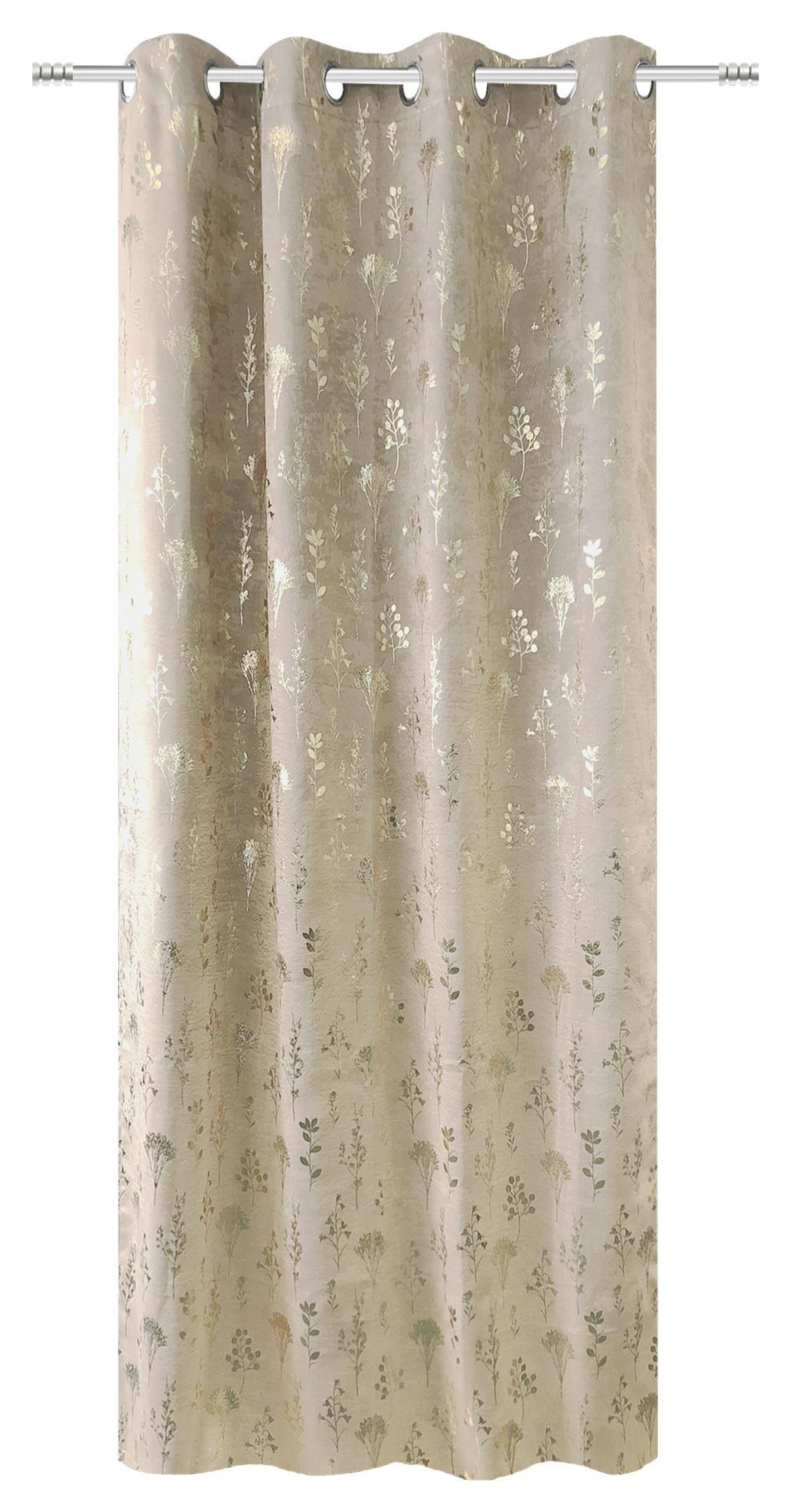 Sötétítőfüggöny Palina - natúr, Romantik / Landhaus, műanyag/textil (135/245cm) - James Wood