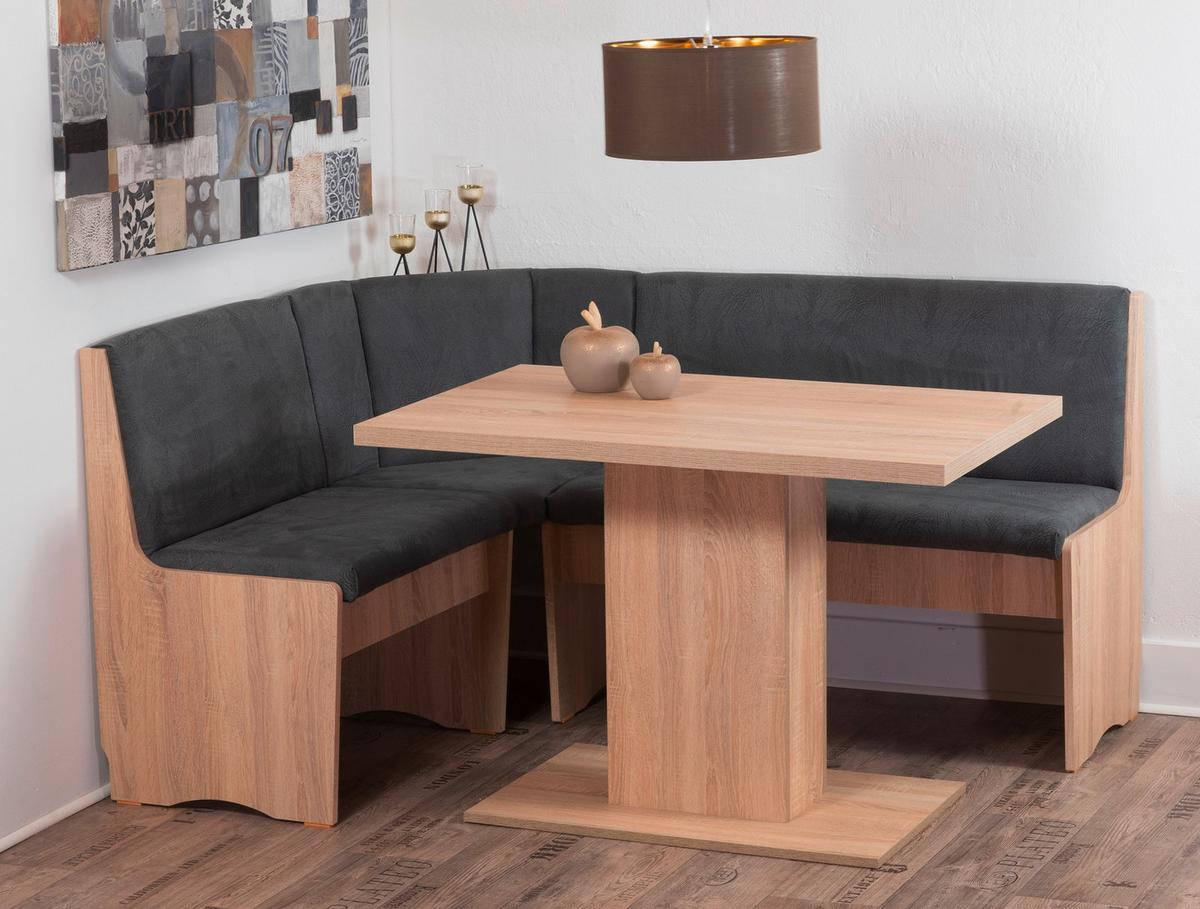 Eckbankgruppe Duisburg Olibso Titanic Grau/eiche D. B: 165cm - Grau/Sonoma Eiche, KONVENTIONELL, Holz/Holzwerkstoff (165/89/125cm) - MID.YOU