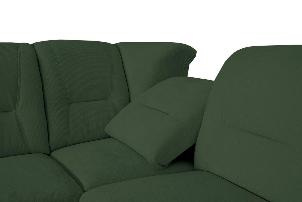 ECKSCHLAFSOFA Rafael, Dunkelgrün 279x224cm - Dunkelgrün/Beige, Trend, Textil (279/224cm)