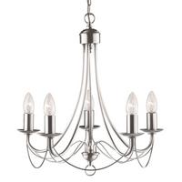 Kronleuchter Maypole 5-Flammig Silberfarben, höhenverstellbar - Silberfarben, LIFESTYLE, Metall (46/120cm)