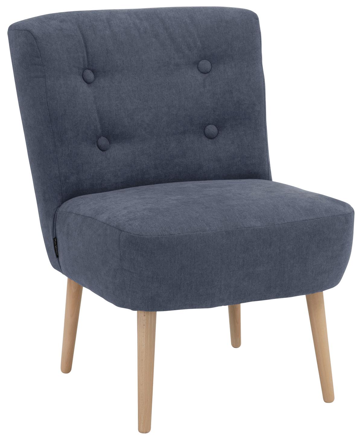 Sessel Fiona - Blau/Buchefarben, Design, Textil (58/78/68cm) - Max Winzer