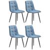 Stuhl-Set 4er Empoli Blau - Blau/Schwarz, LIFESTYLE, Textil/Metall (44,5/86/54,5cm) - Livetastic