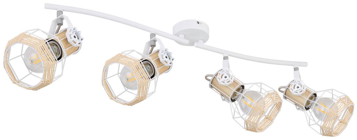 Strahler Bana 4-flammig L: 72 Cm - Weiß, Basics, Metall (72/32/20cm) - Globo