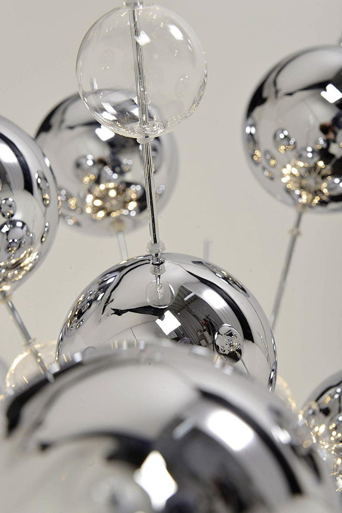 Tischlampe Explosion Klar/ Chromfarben - Klar/Chromfarben, Design, Glas/Metall (50/73cm) - Näve