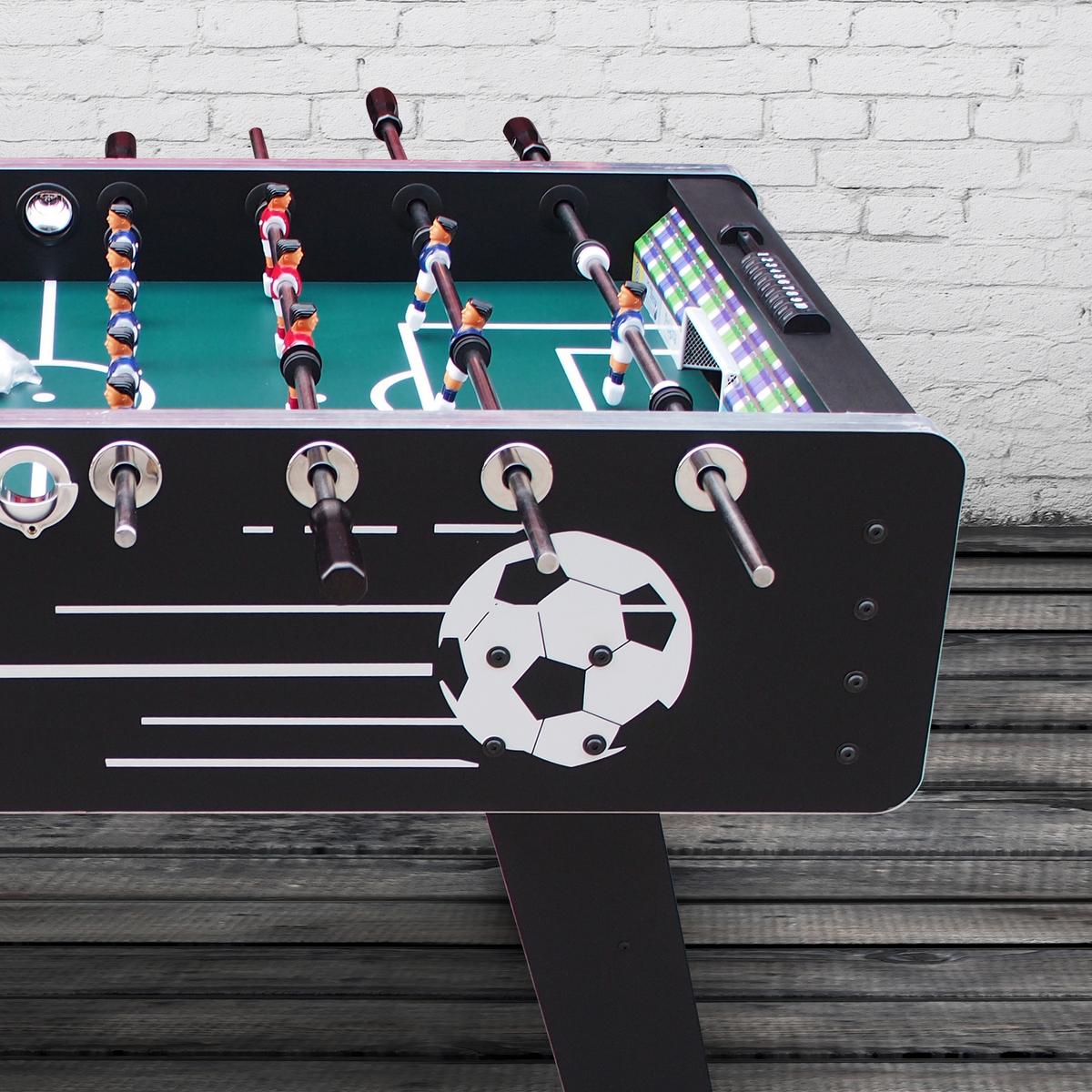 Tischfußball Arena Holz Schwarz + 4 Bälle, Torzähler - Schwarz, Basics, Holz (75/88/141cm) - Ambia Garden