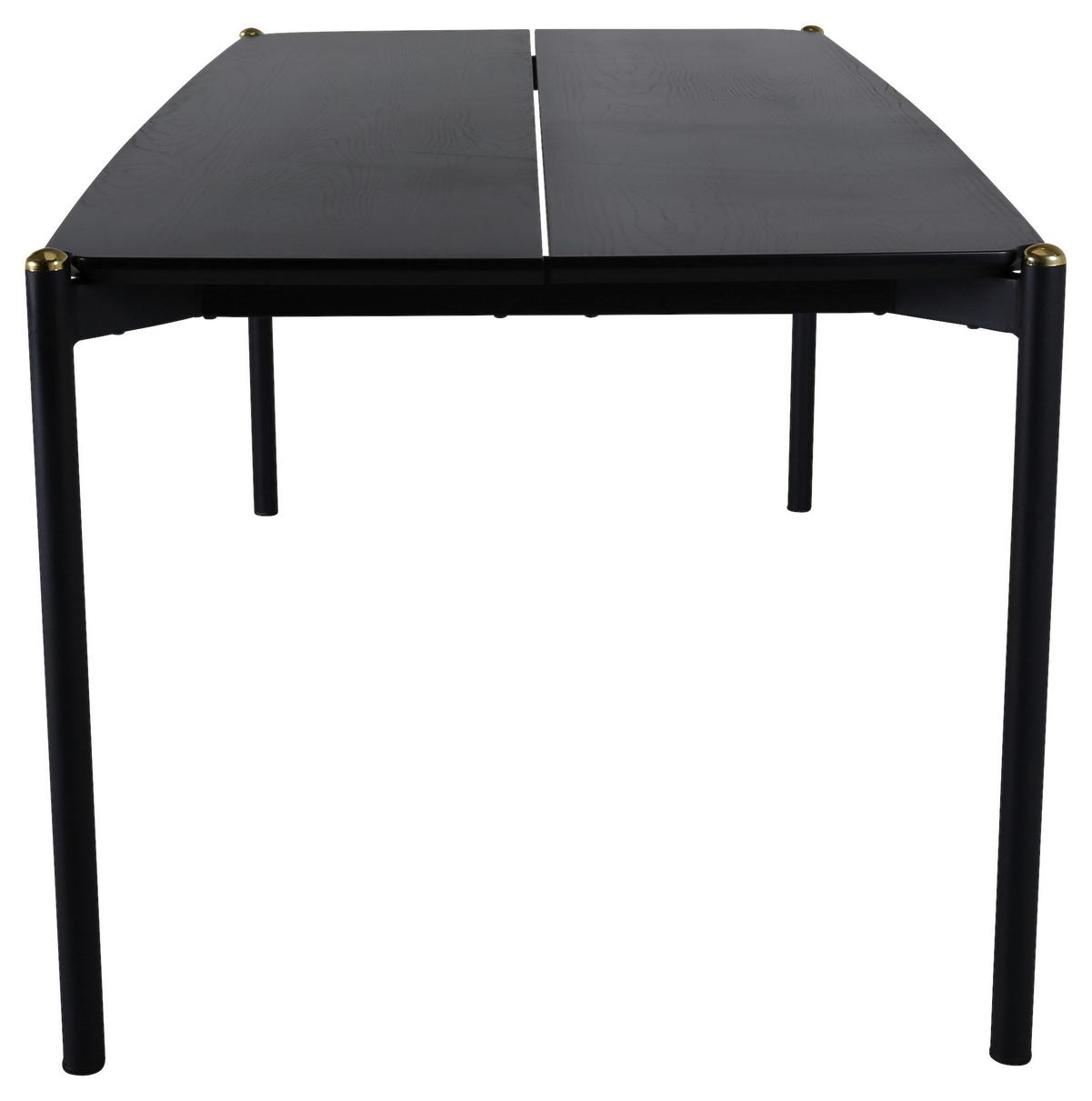 Esstisch Pelle - Schwarz, Design, Holzwerkstoff/Metall (190/90/75cm) - Livetastic
