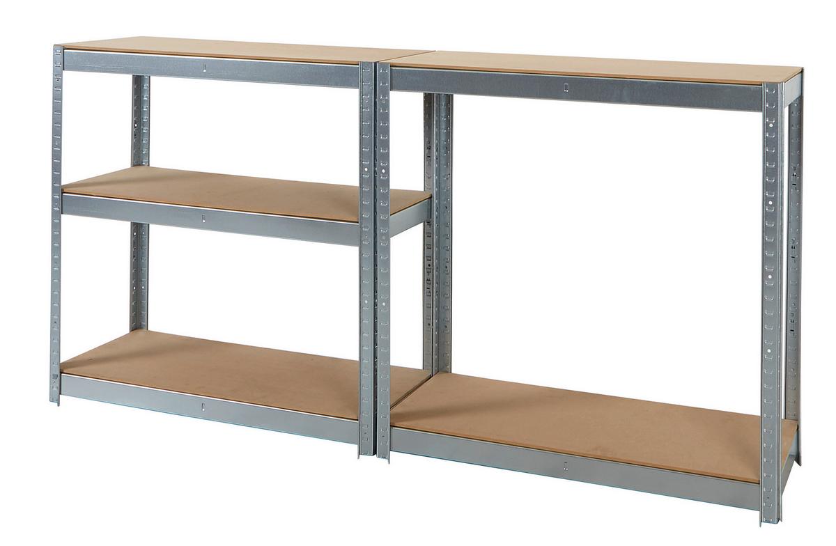 Schwerlastregal Luca - Silberfarben, Trend, Holzwerkstoff/Metall (90/40/180cm) - Homezone