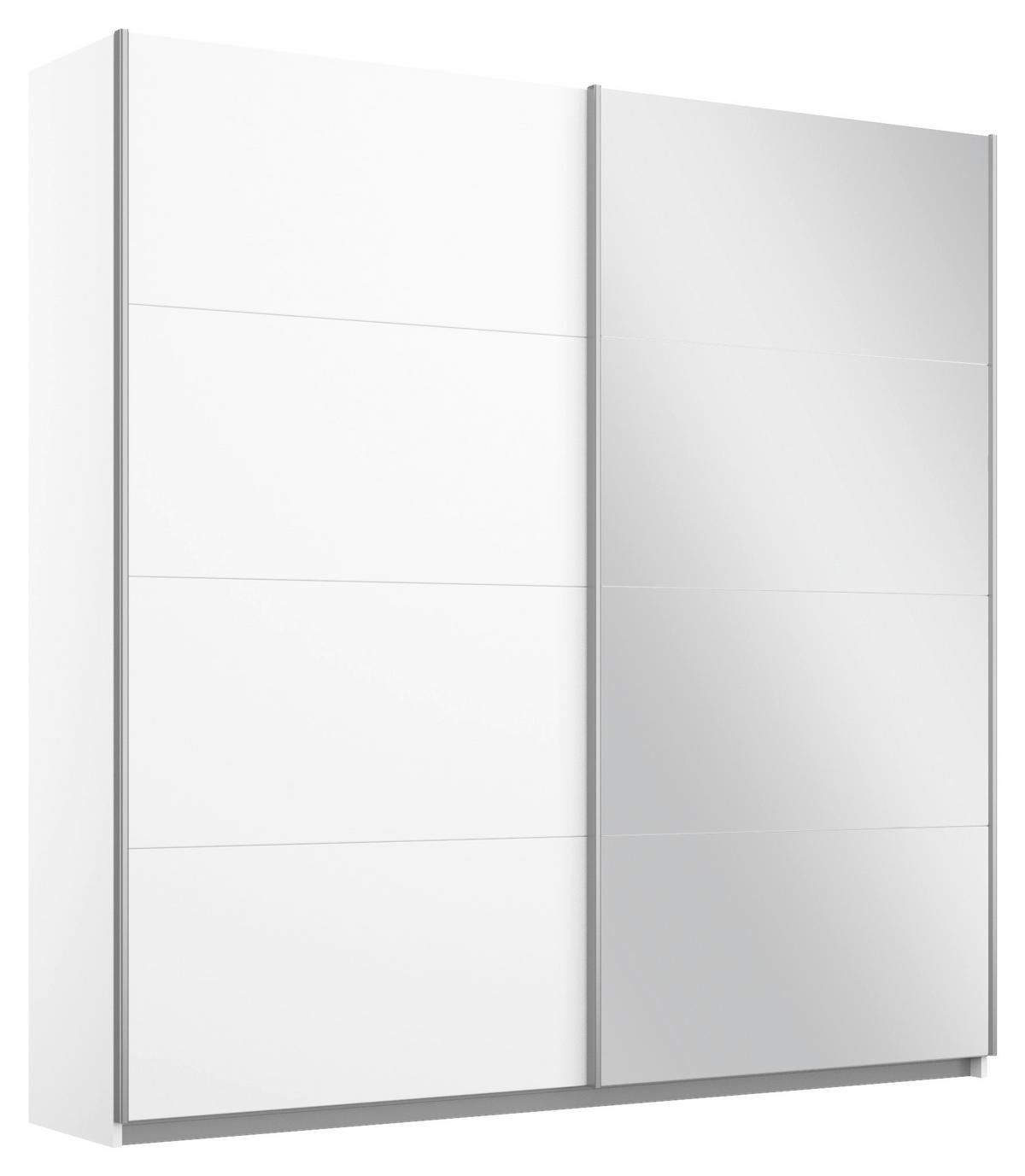 Schwebetürenschrank m. Spiegel 181cm Belluno, Weiß Dekor - Weiß, MODERN, Holzwerkstoff (181/210/62cm) - Rauch Möbel