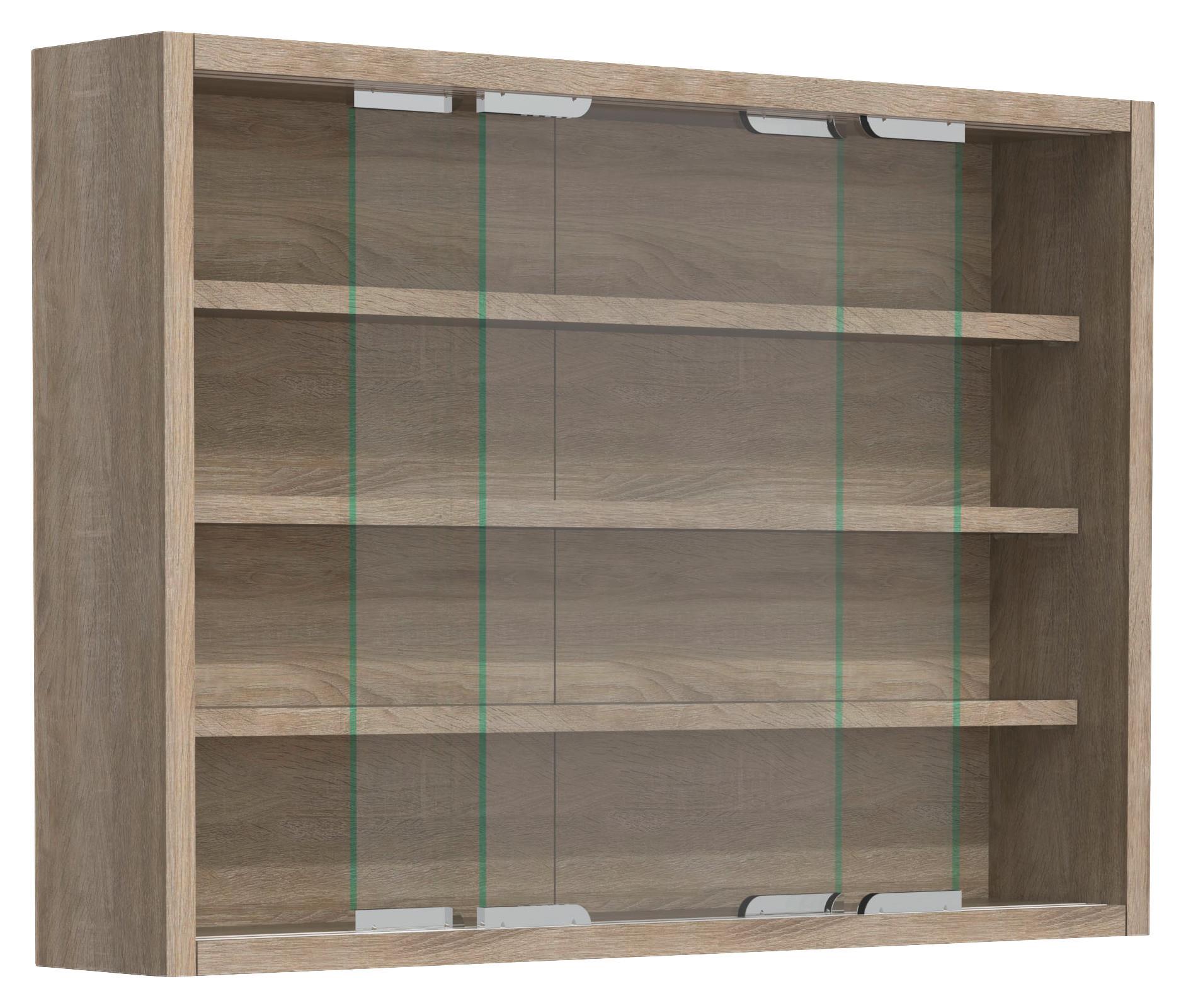 Hängevitrine Agisa M B: 37 cm Sonoma Eiche Dekor - Sonoma Eiche, MODERN, Glas/Holzwerkstoff (57/40/10cm) - MID.YOU