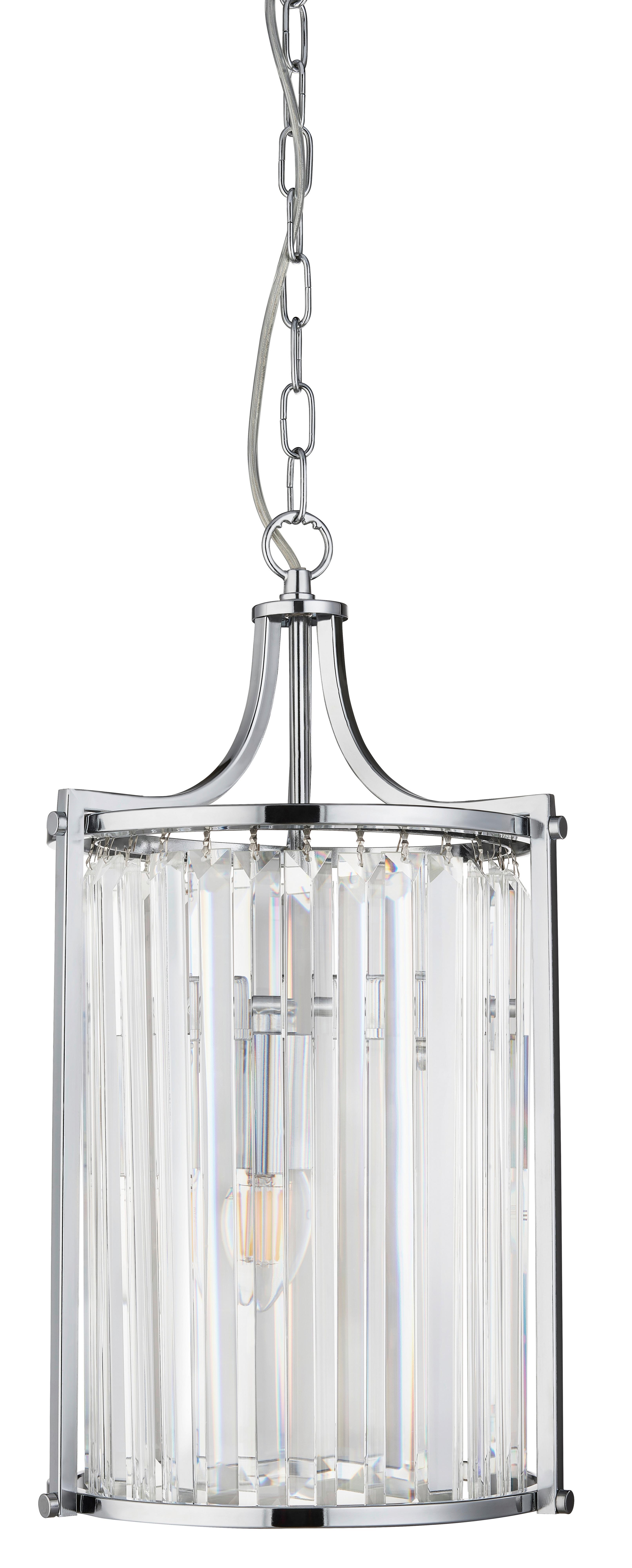 Hängeleuchte Victoria H: 150 cm 2-Flammig - Chromfarben, Design, Glas/Metall (26/150cm)