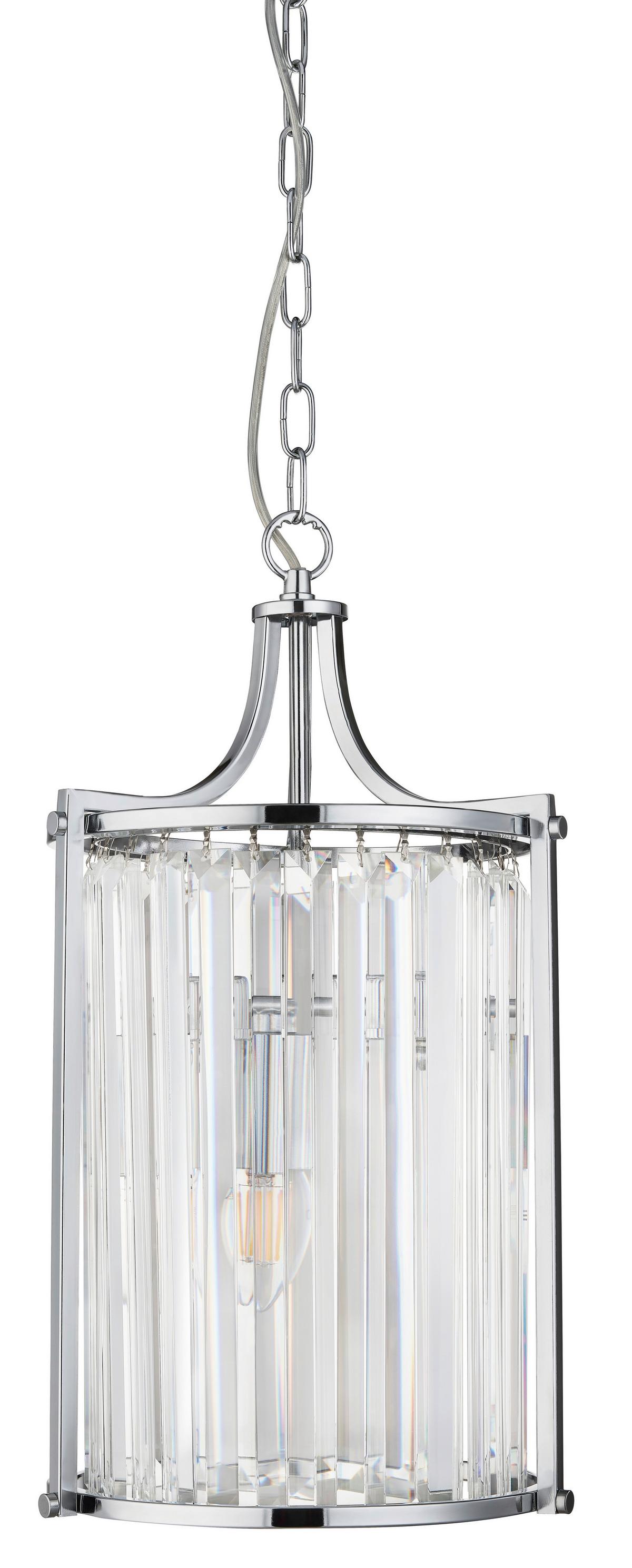 Hängeleuchte Victoria H: 150 cm 2-Flammig - Chromfarben, Design, Glas/Metall (26/150cm)