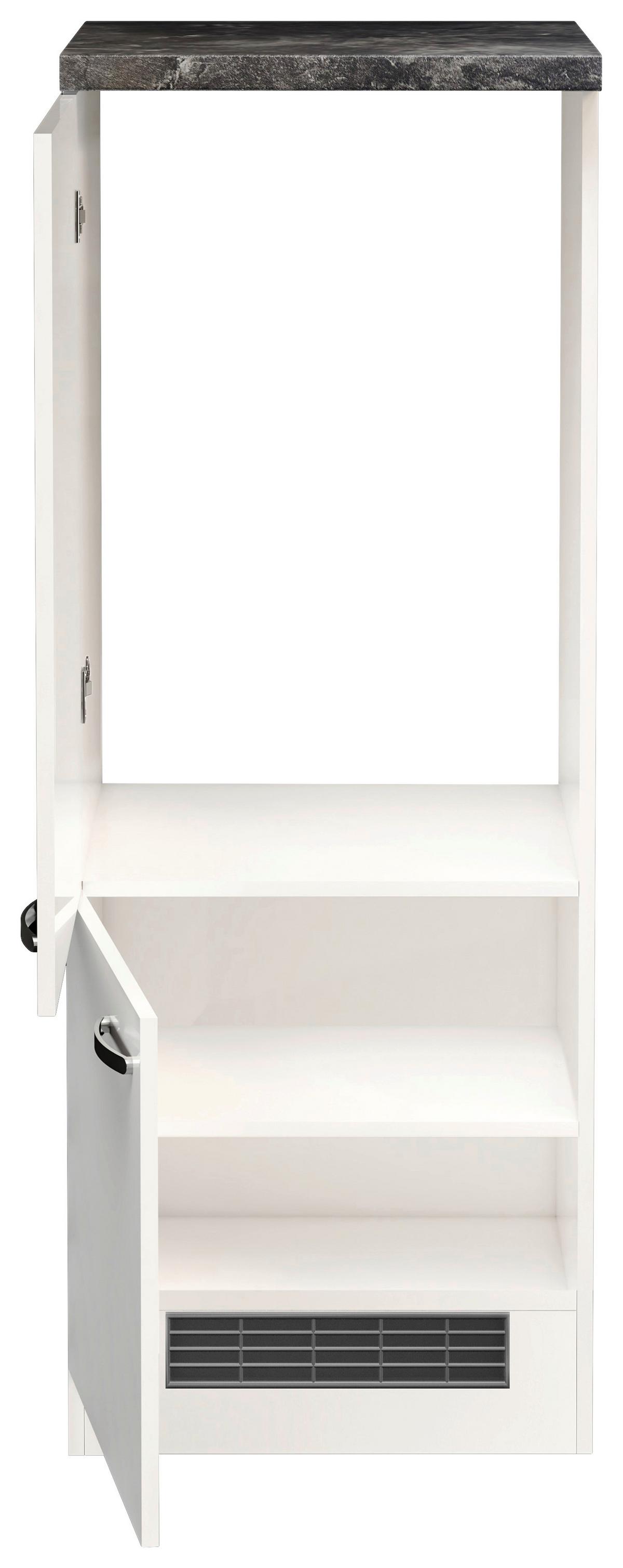 Kühlschrank-umbauschrank Alba B: 60 Cm Weiß - Schieferfarben/Weiß Hochglanz, MODERN, Holzwerkstoff (60/162/57cm)
