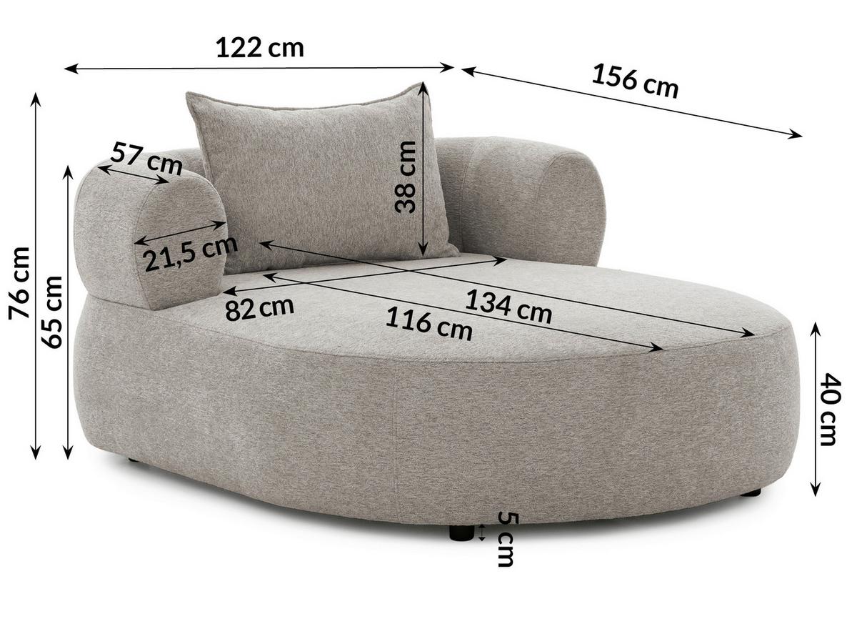 XXL-Sessel Ferro Hellgrau B: 122 cm - Hellgrau/Schwarz, Design, Textil (122/76/156cm) - Livetastic